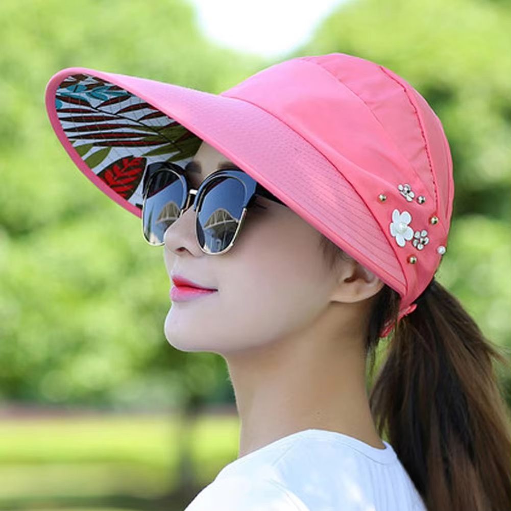 Womens Wide Brim Foldable Sun Hat  AntiUV Beach Visor Cap For Summer Vacation 5