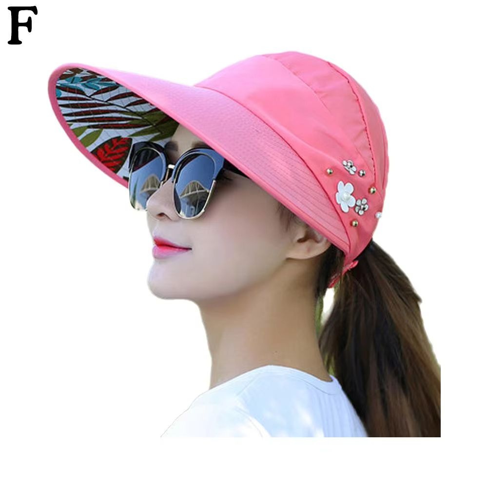 Womens Wide Brim Foldable Sun Hat  AntiUV Beach Visor Cap For Summer Vacation 6