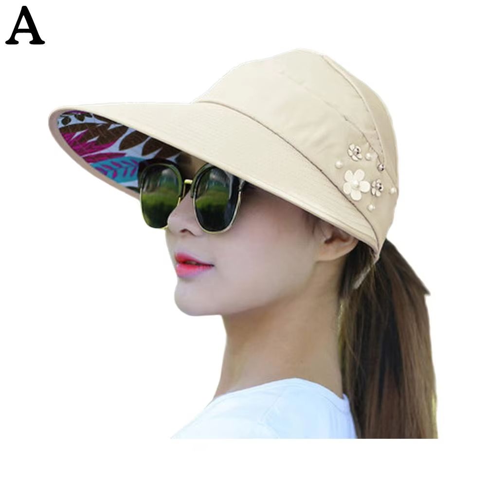 Womens Wide Brim Foldable Sun Hat  AntiUV Beach Visor Cap For Summer Vacation 7