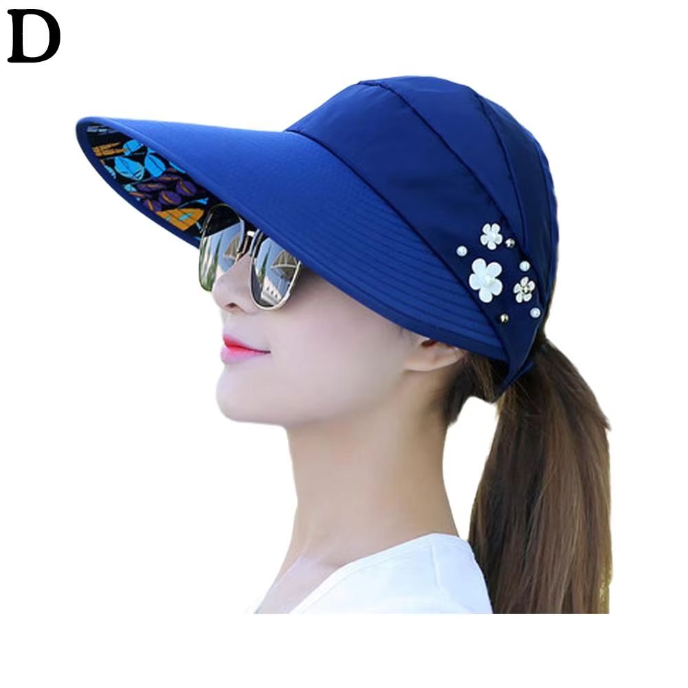 Womens Wide Brim Foldable Sun Hat  AntiUV Beach Visor Cap For Summer Vacation 10