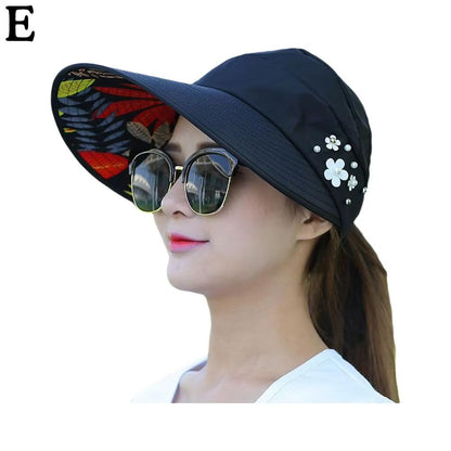 Womens Wide Brim Foldable Sun Hat  AntiUV Beach Visor Cap For Summer Vacation 11