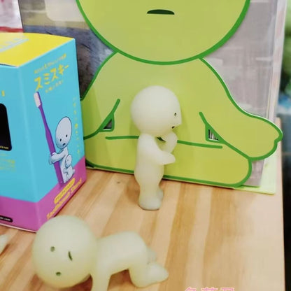 Smiski Toothbrush  Pen Holder  Cute Standing Night Light Figurine And Desktop Decoration 4
