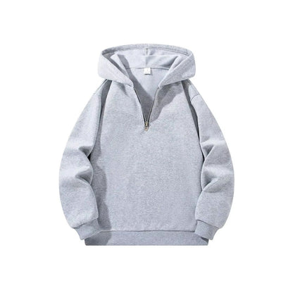 Mens HalfZip Hoodie  Solid Color Long Sleeve Pullover For Autumn  Casual Sportswear 8