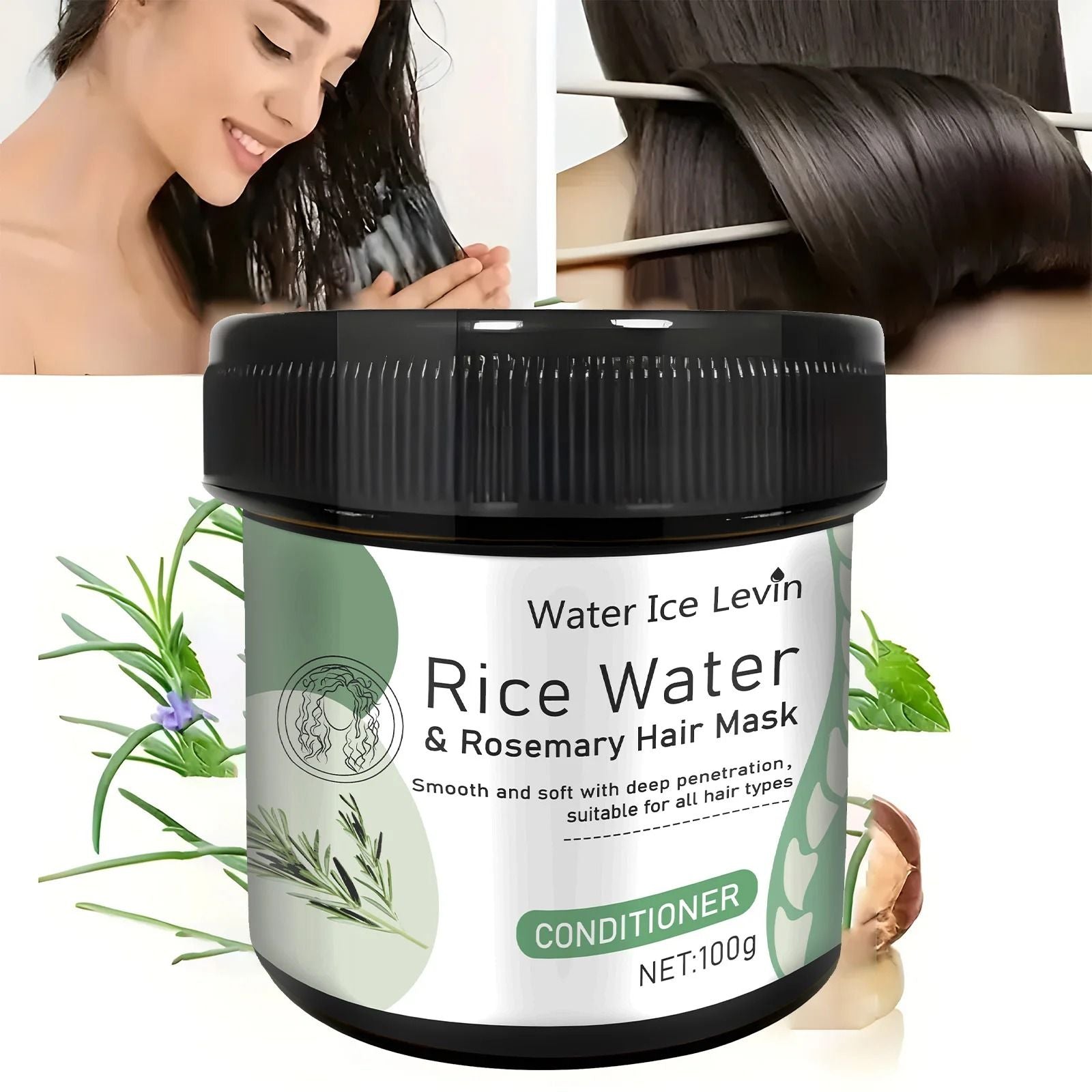 Rice Water Hair Mask for Repairing Damaged and Frizzy Hair with Deep Scalp Nourishment