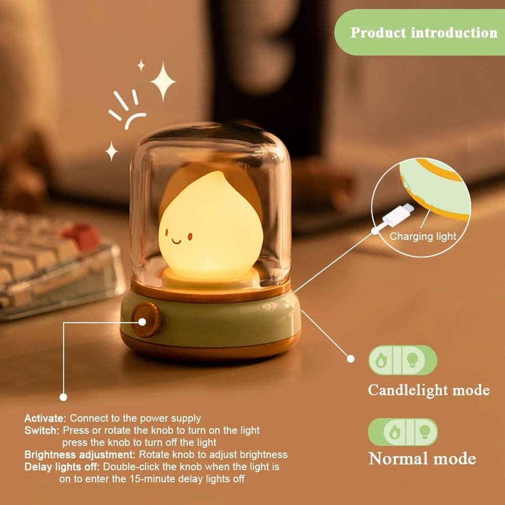 Cute LED Candle Lamp For Ambient Bedroom And Camping Decor 4