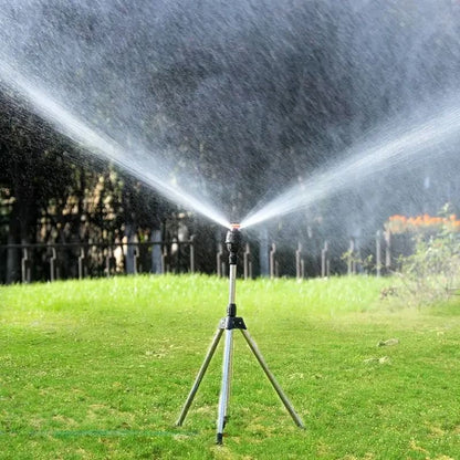 360 Degree Rotating Garden Sprinkler With Adjustable Stainless Steel Tripod Stand 1