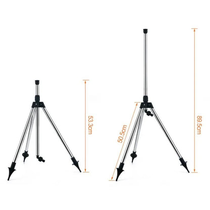 360 Degree Rotating Garden Sprinkler With Adjustable Stainless Steel Tripod Stand 6