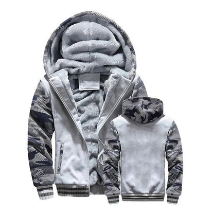 Mens Winter Fleece Hooded Jacket Warm Thick Zipper Coat 12