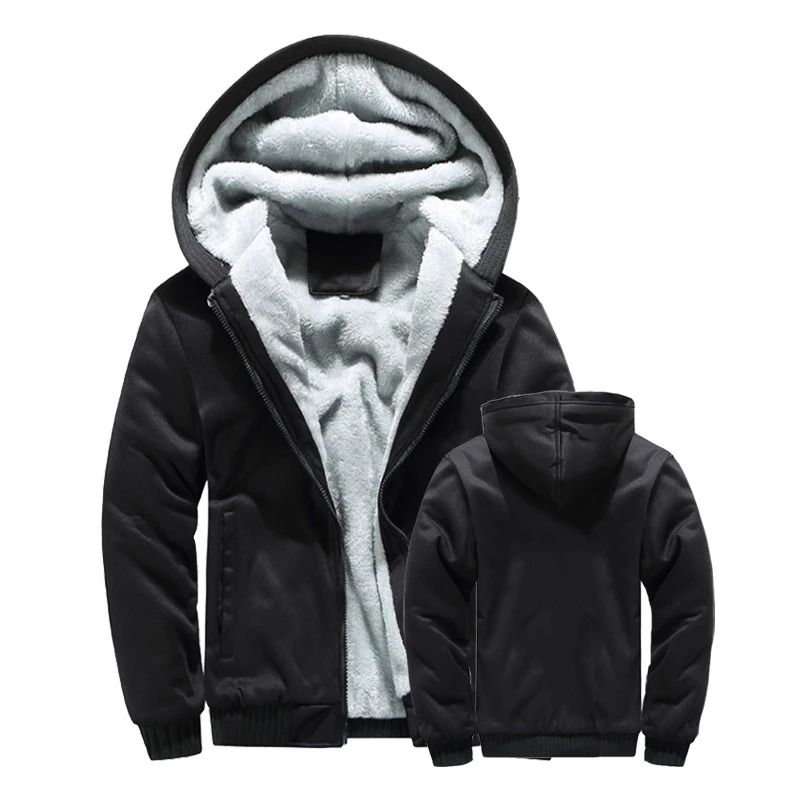 Mens Winter Fleece Hooded Jacket Warm Thick Zipper Coat 8