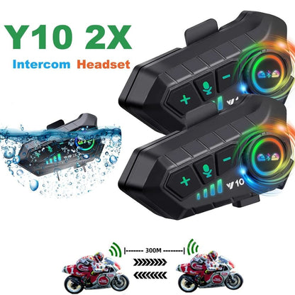Wireless Bluetooth 53 Motorcycle Helmet Intercom Headset Waterproof 300m Speaker And Microphone Set 1