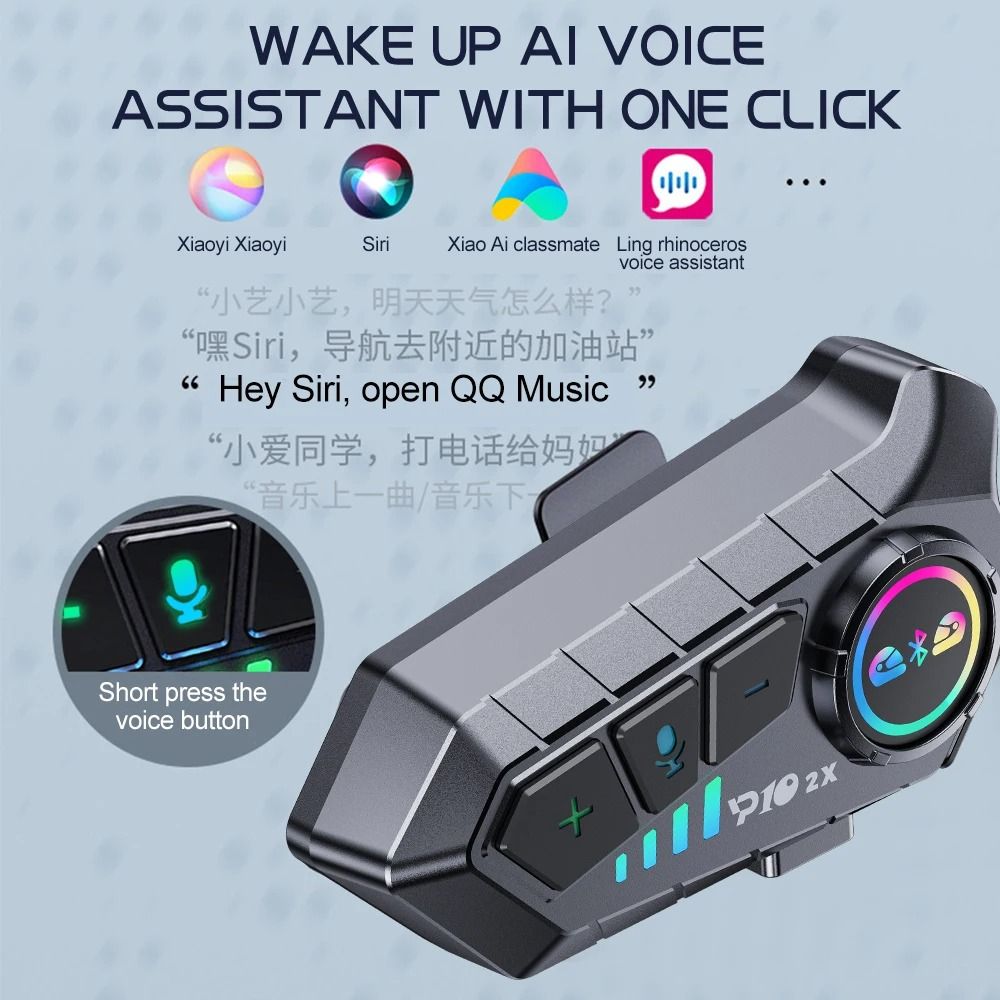 Wireless Bluetooth 53 Motorcycle Helmet Intercom Headset Waterproof 300m Speaker And Microphone Set 6