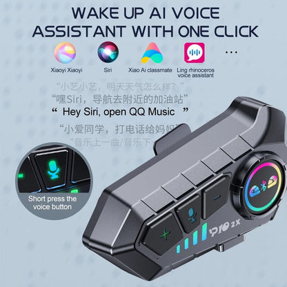 Wireless Bluetooth 53 Motorcycle Helmet Intercom Headset Waterproof 300m Speaker And Microphone Set 6