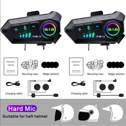 Wireless Bluetooth 53 Motorcycle Helmet Intercom Headset Waterproof 300m Speaker And Microphone Set 8