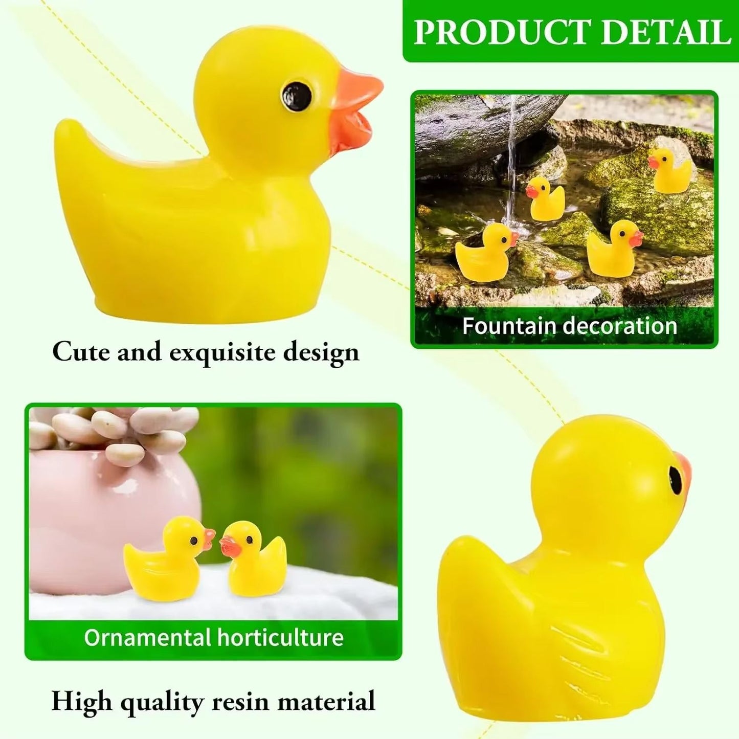 Mini Resin Duck Figurines  Bulk 100200 Piece Set For DIY Crafts Party Favors  Micro Landscape Decor 5