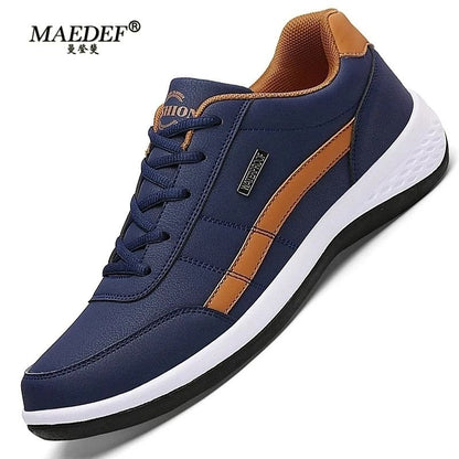 Waterproof Leather Casual Sneakers For Men Comfortable Lace Up Everyday Footwear 1
