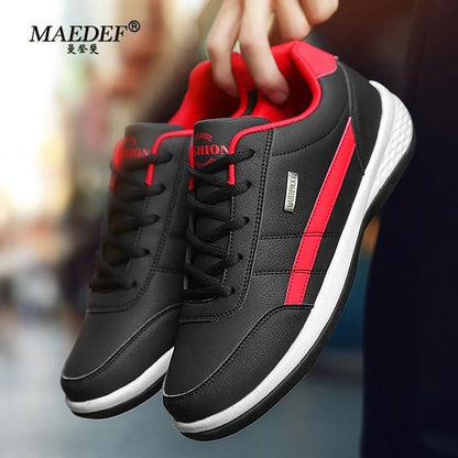 Waterproof Leather Casual Sneakers For Men Comfortable Lace Up Everyday Footwear 2