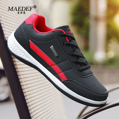 Waterproof Leather Casual Sneakers For Men Comfortable Lace Up Everyday Footwear 3