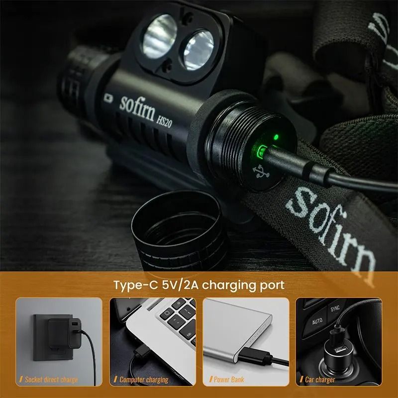 USB Rechargeable LED Headlamp With Dual Spotlight And Floodlight 3