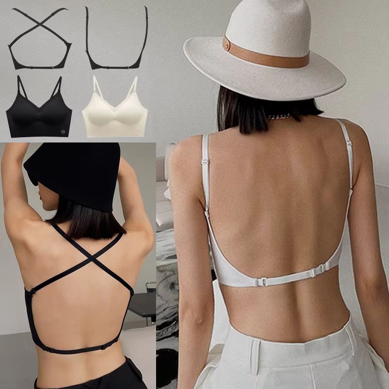 Invisible Push-Up Bra – Backless Seamless Low-Cut Plunge Lingerie for Women