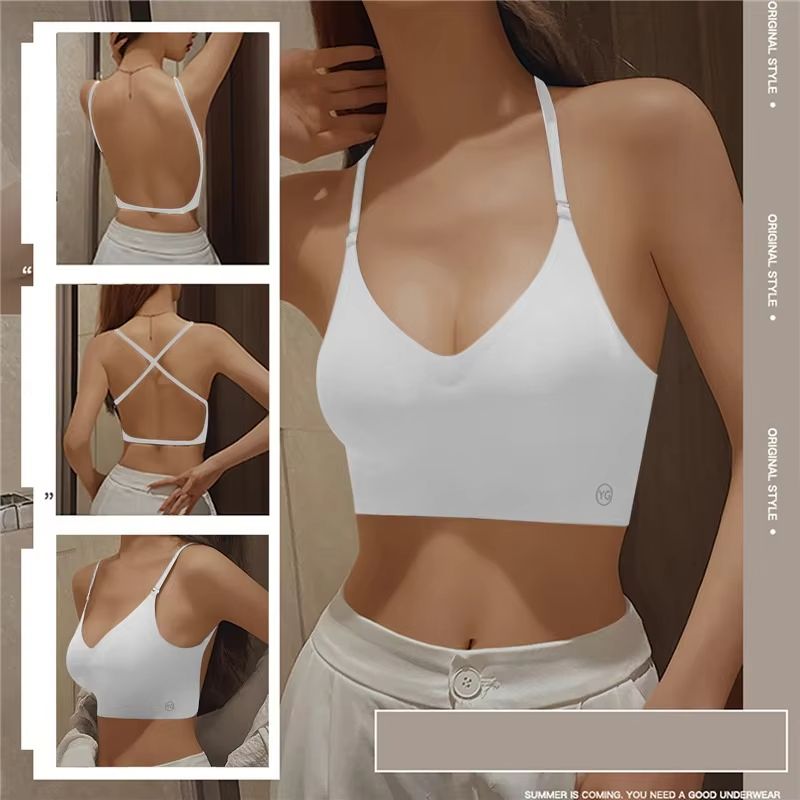 Invisible PushUp Bra  Backless Seamless LowCut Plunge Lingerie For Women 1