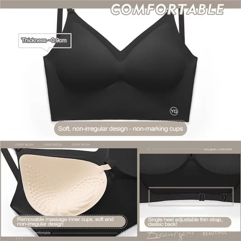 Invisible PushUp Bra  Backless Seamless LowCut Plunge Lingerie For Women 5