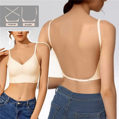 Invisible PushUp Bra  Backless Seamless LowCut Plunge Lingerie For Women 6
