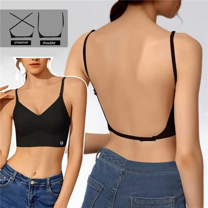 Invisible PushUp Bra  Backless Seamless LowCut Plunge Lingerie For Women 7