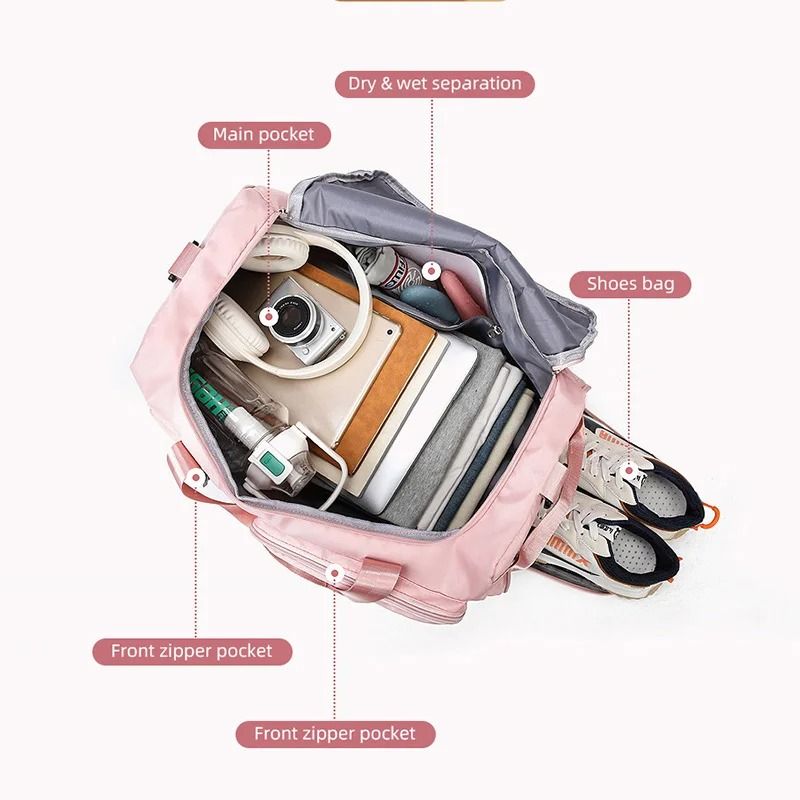 Large Capacity Dry And Wet Separation Sports And Travel Bag With Shoe Compartment 3