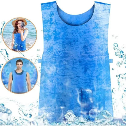 Evaporative Cooling Vest – Water-Activated Ice Cooling Shirt for Heatstroke Prevention & Outdoor Work