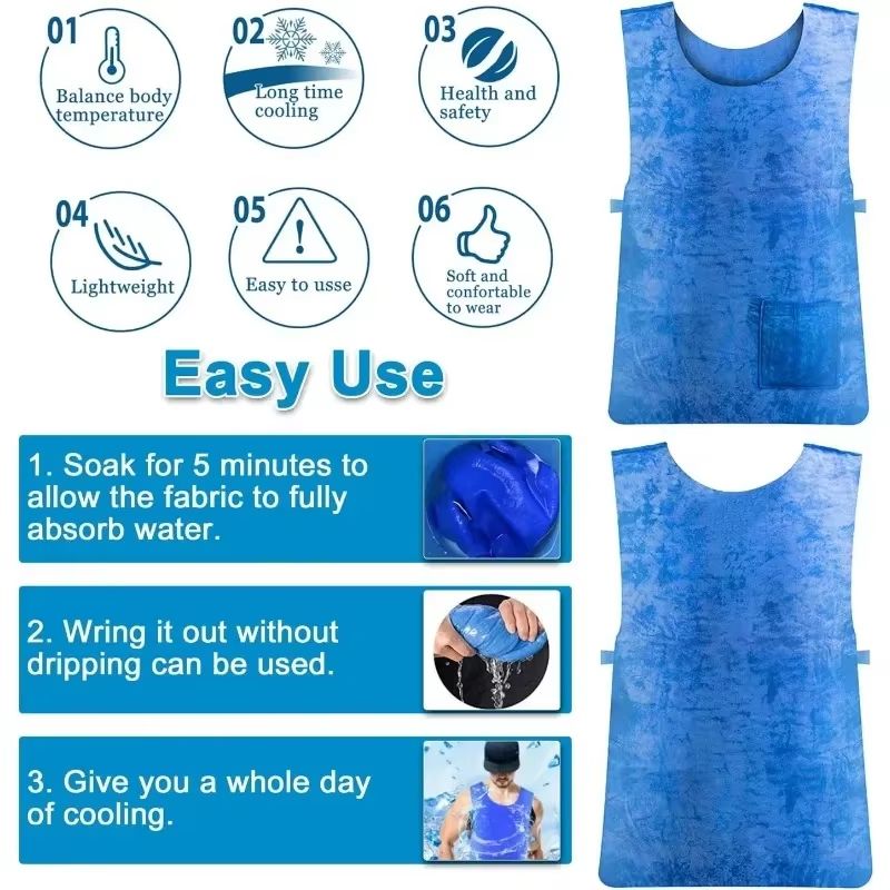 Evaporative Cooling Vest  WaterActivated Ice Cooling Shirt For Heatstroke Prevention  Outdoor Work 1