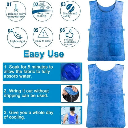 Evaporative Cooling Vest  WaterActivated Ice Cooling Shirt For Heatstroke Prevention  Outdoor Work 1