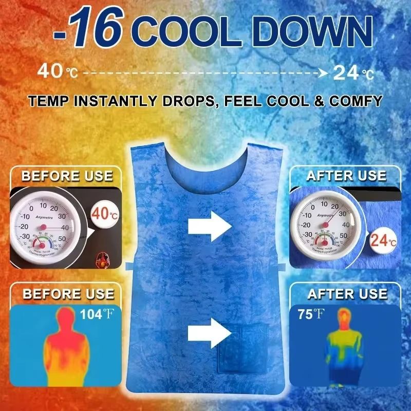 Evaporative Cooling Vest  WaterActivated Ice Cooling Shirt For Heatstroke Prevention  Outdoor Work 2