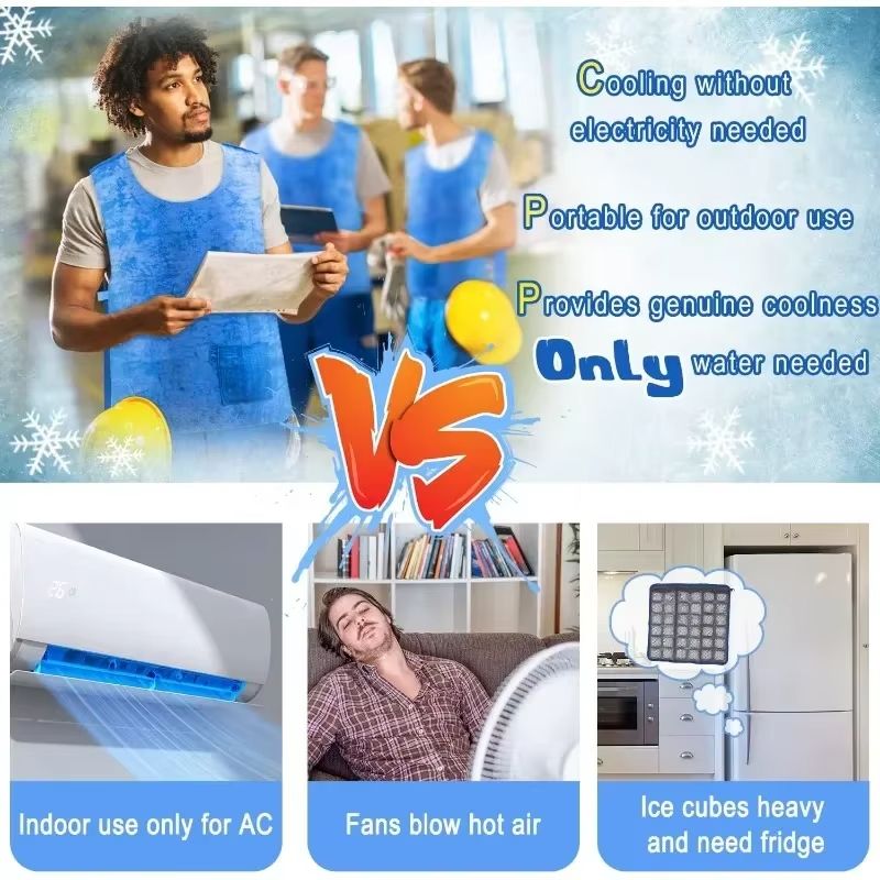 Evaporative Cooling Vest  WaterActivated Ice Cooling Shirt For Heatstroke Prevention  Outdoor Work 4