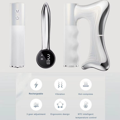 Electric Heating Fascia Knife  LCD Vibration Massager For Muscle Relaxation Warm Body Therapy  Lift 1