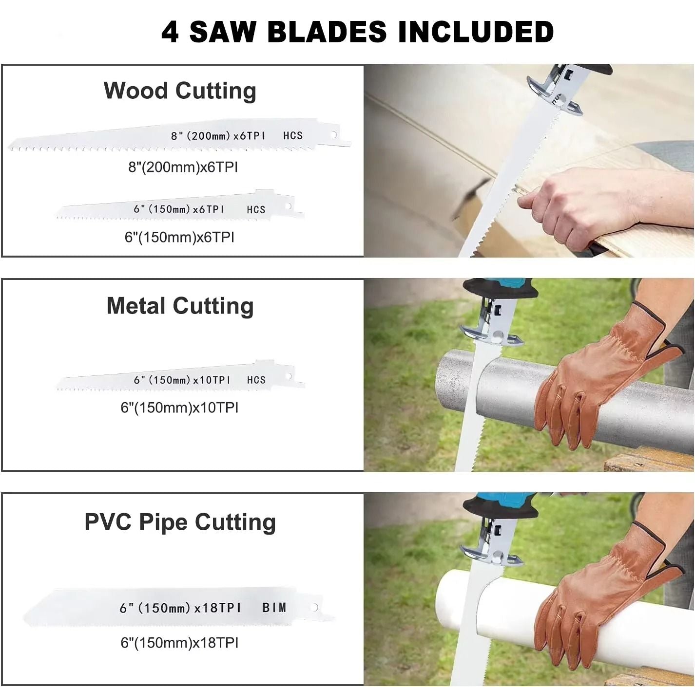 Cordless Reciprocating Saw Compatible With 18 V Batteries 4