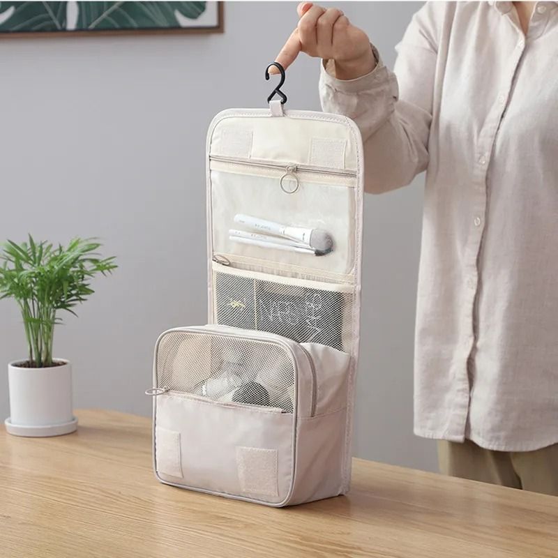 Waterproof Hanging Toiletry and Makeup Organizer Bag with Hook