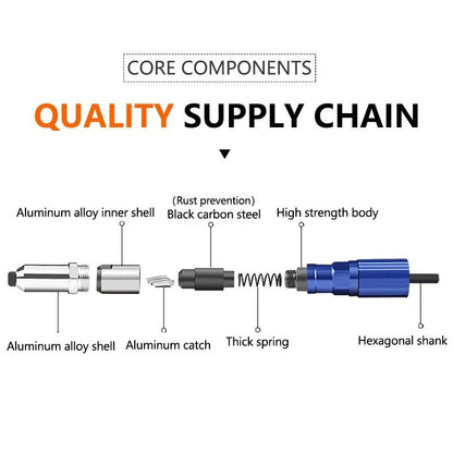 Electric Rivet Gun Drill Adapter Cordless Riveting Tool Insert Nut Pull Rivet Tool 24mm To 48mm 3