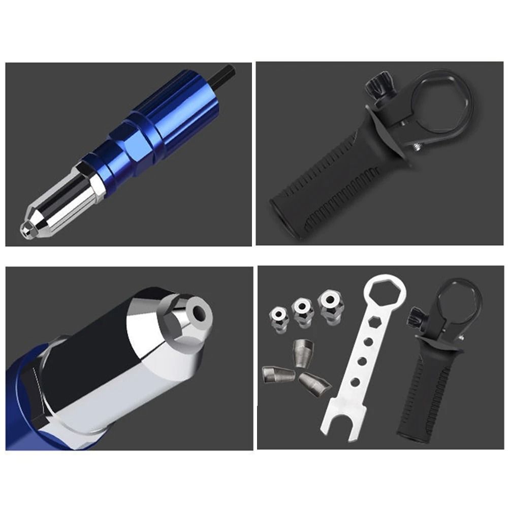 Electric Rivet Gun Drill Adapter Cordless Riveting Tool Insert Nut Pull Rivet Tool 24mm To 48mm 6