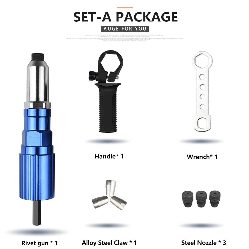 Electric Rivet Gun Drill Adapter Cordless Riveting Tool Insert Nut Pull Rivet Tool 24mm To 48mm 7