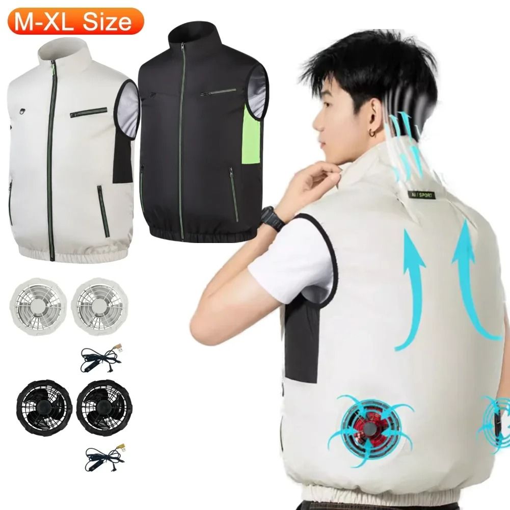 Cooling Fan Vest Summer Heat Resistant Air Conditioning Vest