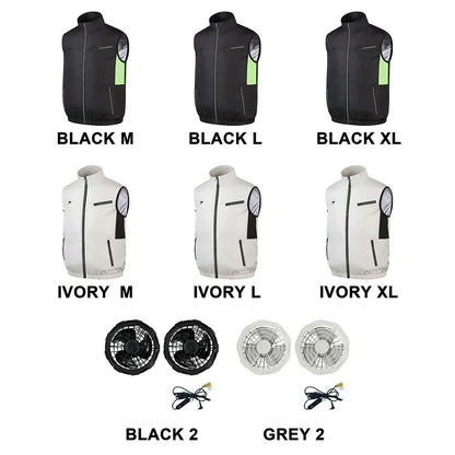 Cooling Fan Vest Summer Heat Resistant Air Conditioning Vest 4