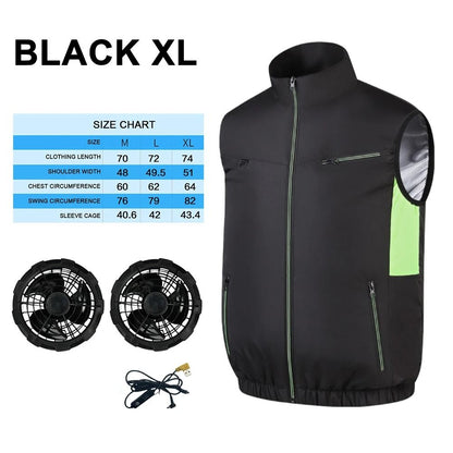 Cooling Fan Vest Summer Heat Resistant Air Conditioning Vest 15