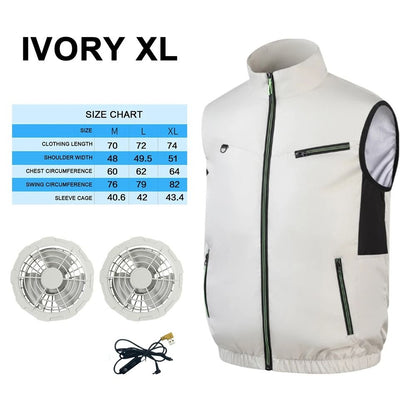 Cooling Fan Vest Summer Heat Resistant Air Conditioning Vest 19