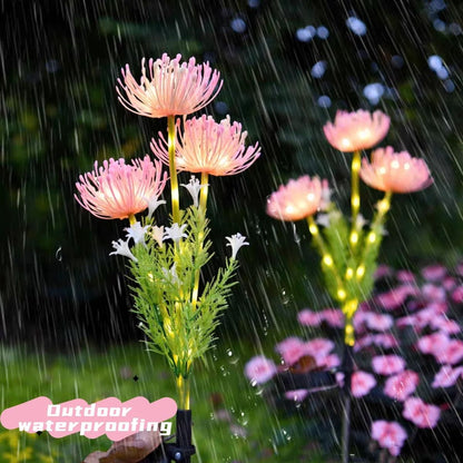 Solar Powered Flower Ground Plugin Lamp Outdoor Waterproof Garden Decoration 2