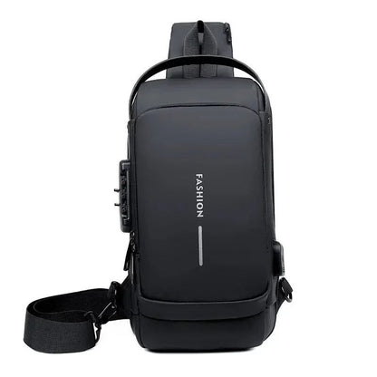 PU Leather Anti Theft Crossbody Bag For Men Multifunctional Shoulder Chest Bag 2