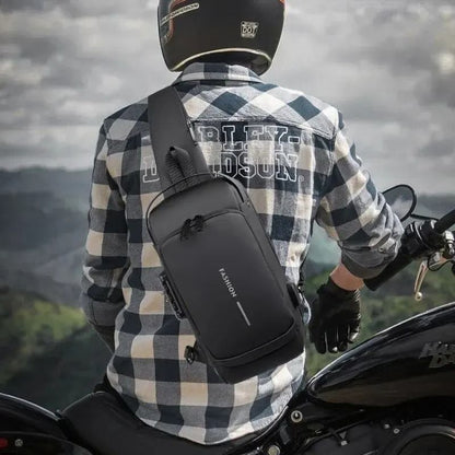 PU Leather Anti Theft Crossbody Bag For Men Multifunctional Shoulder Chest Bag 6