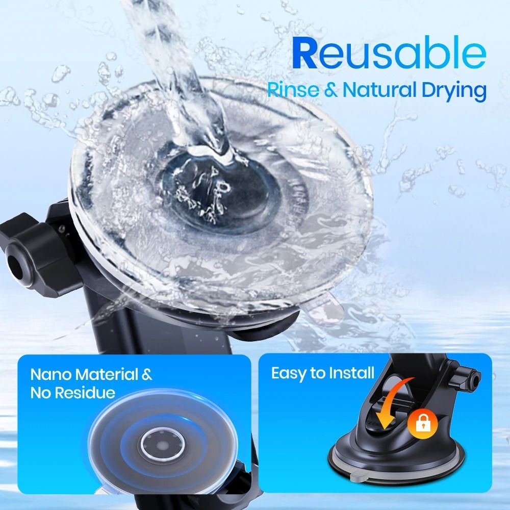 Car Phone Holder With Strong Suction And Adjustable Long Arm For Dashboard Or Windshield 4