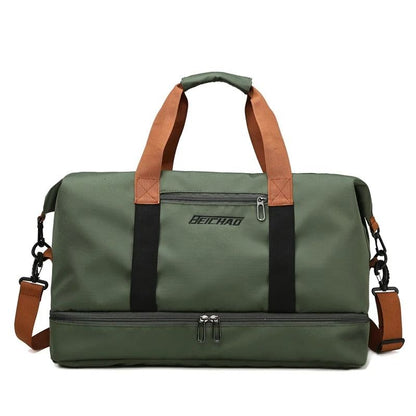 Travel Gym Bag With Shoe Compartment And Dry Wet Separation For Weekend Or Fitness Use 1
