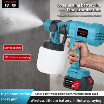 Cordless Electric Paint Sprayer with 800ml Container for Furniture and Auto Coating