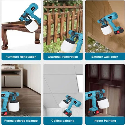 Cordless Electric Paint Sprayer With 800ml Container For Furniture And Auto Coating 3